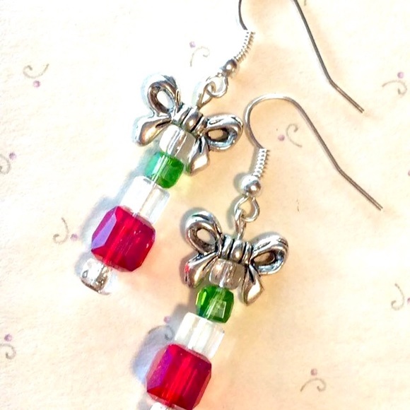 Christmas Red Multicolor Crystal Gift Earrings - Picture 4 of 5